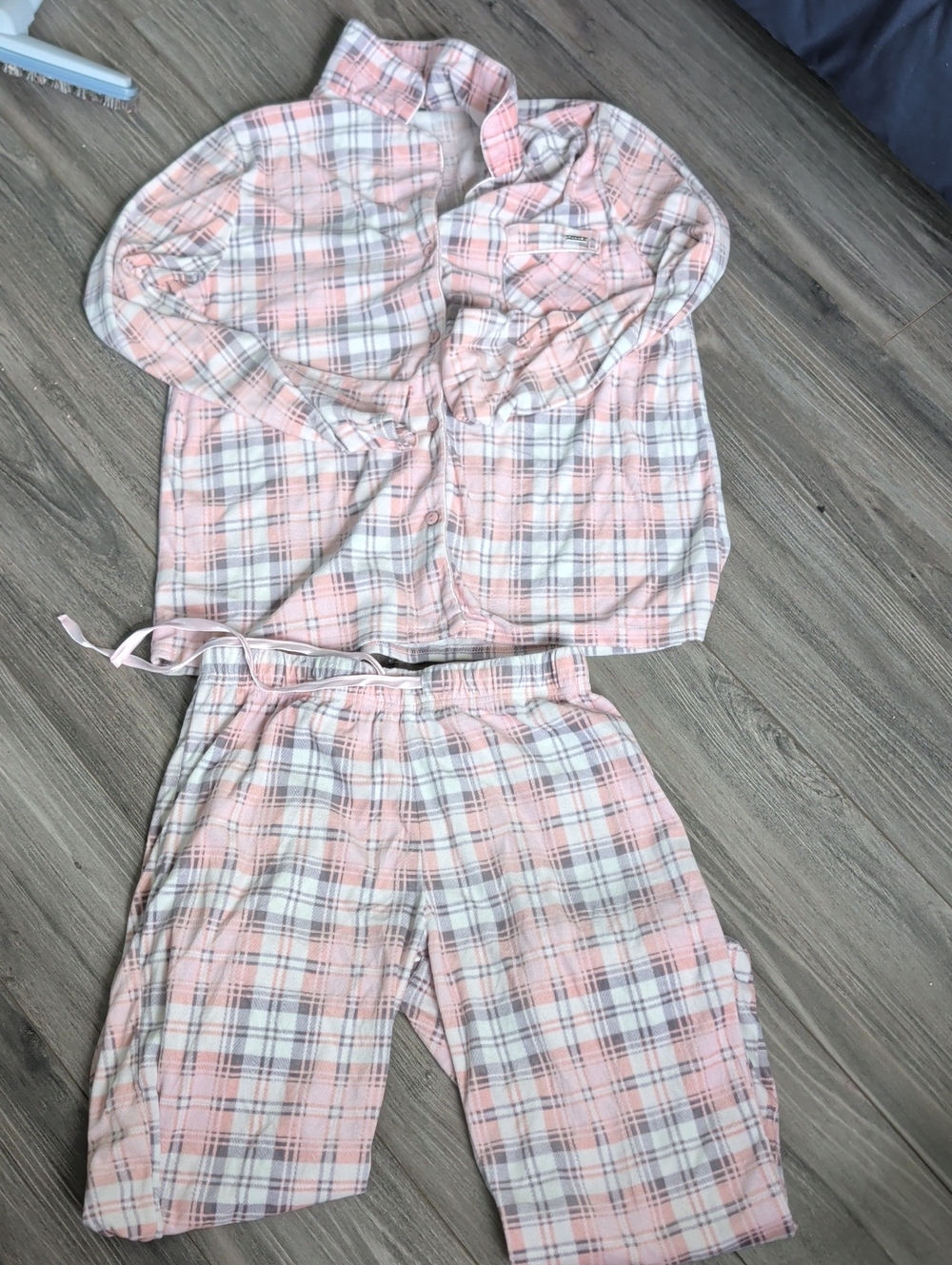 Tahari Pink Plaid Two-Piece Women's Pajama Set